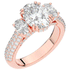 3.70CT.TW OVAL LAB DIAMOND 3 STONE ENGAGEMENT RING - Nazarelle
