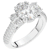 3.70CT.TW OVAL LAB DIAMOND 3 STONE ENGAGEMENT RING - Nazarelle