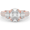 3.70CT.TW OVAL LAB DIAMOND 3 STONE ENGAGEMENT RING - Nazarelle