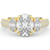 3.70CT.TW OVAL LAB DIAMOND 3 STONE ENGAGEMENT RING - Nazarelle