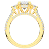 3.70CT.TW OVAL LAB DIAMOND 3 STONE ENGAGEMENT RING - Nazarelle
