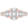 3.70CT.TW OVAL LAB DIAMOND 3 STONE ENGAGEMENT RING - Nazarelle