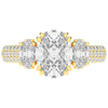 3.70CT.TW OVAL LAB DIAMOND 3 STONE ENGAGEMENT RING - Nazarelle