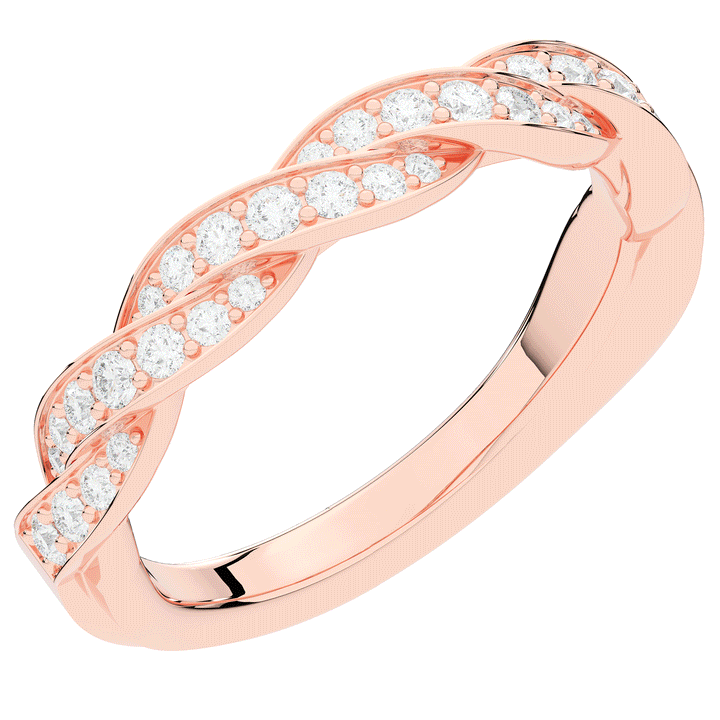 0.25CT.TW ROUND LAB DIAMOND TWIST WEDDING BAND - Nazarelle