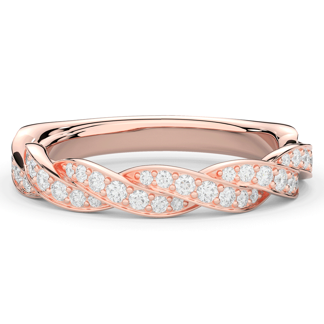 0.25CT.TW ROUND LAB DIAMOND TWIST WEDDING BAND - Nazarelle