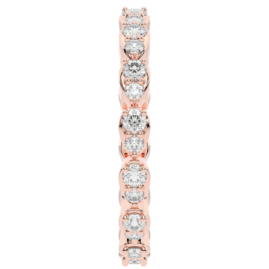 0.60CT.TW PEAR BEZEL ROUND LAB DIAMOND ETERNITY BAND - Nazarelle