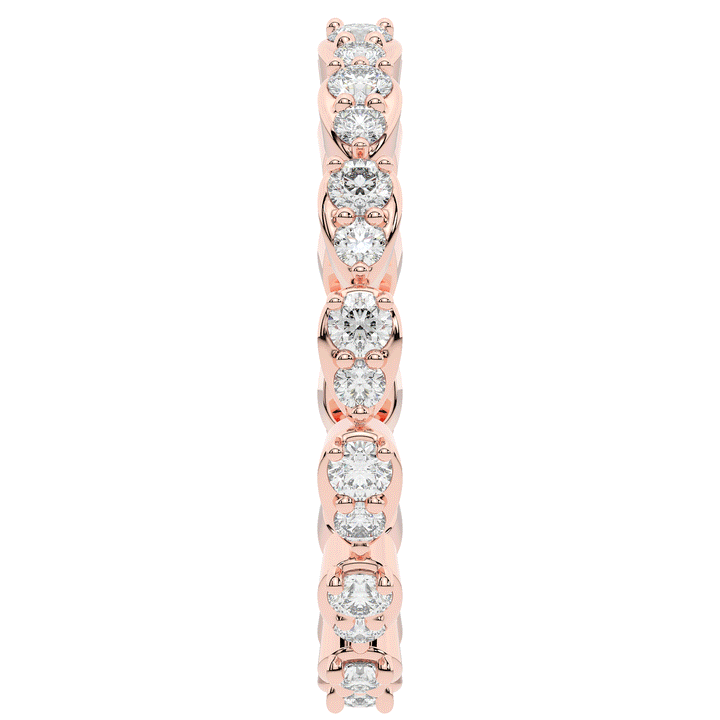 0.60CT.TW PEAR BEZEL ROUND LAB DIAMOND ETERNITY BAND - Nazarelle
