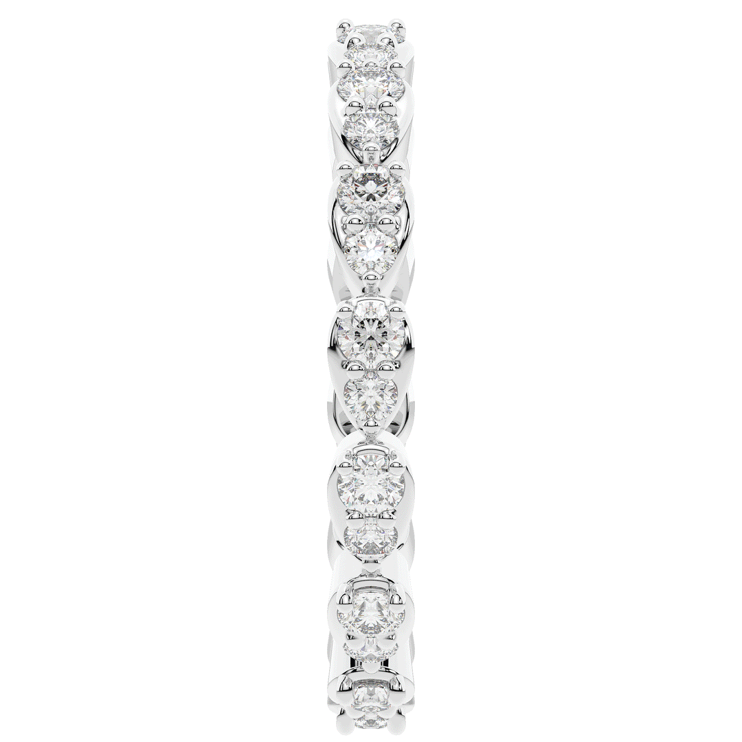 0.60CT.TW PEAR BEZEL ROUND LAB DIAMOND ETERNITY BAND - Nazarelle