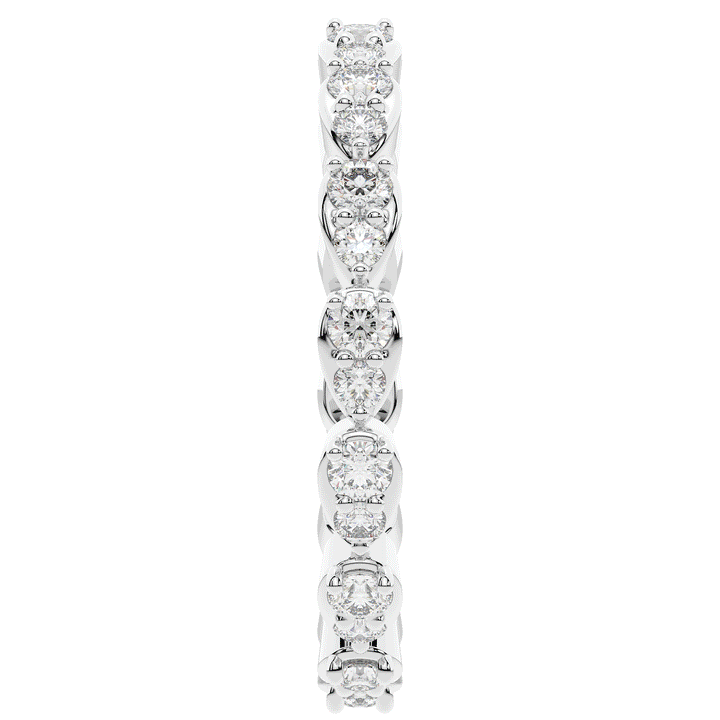 0.60CT.TW PEAR BEZEL ROUND LAB DIAMOND ETERNITY BAND - Nazarelle