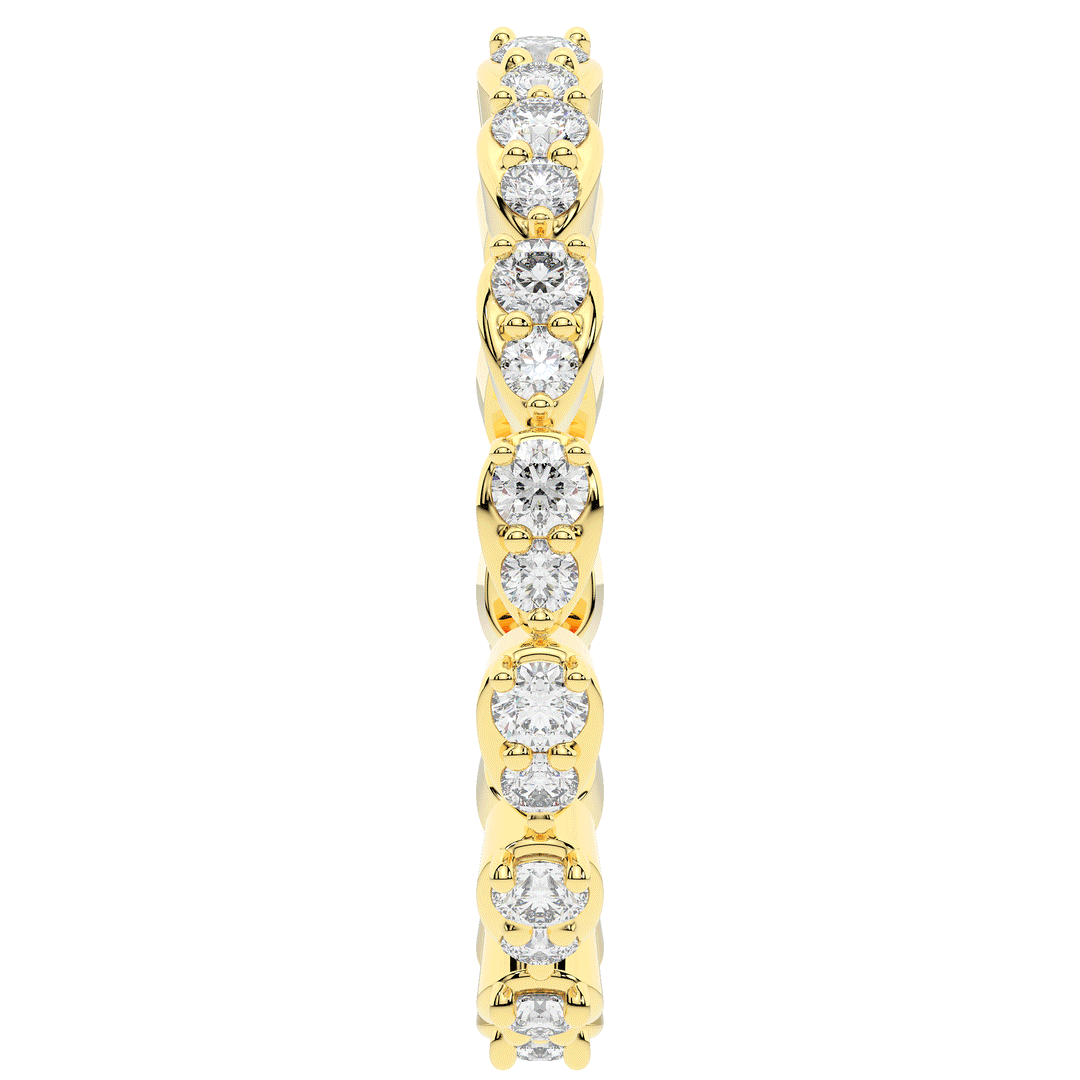 0.60CT.TW PEAR BEZEL ROUND LAB DIAMOND ETERNITY BAND - Nazarelle