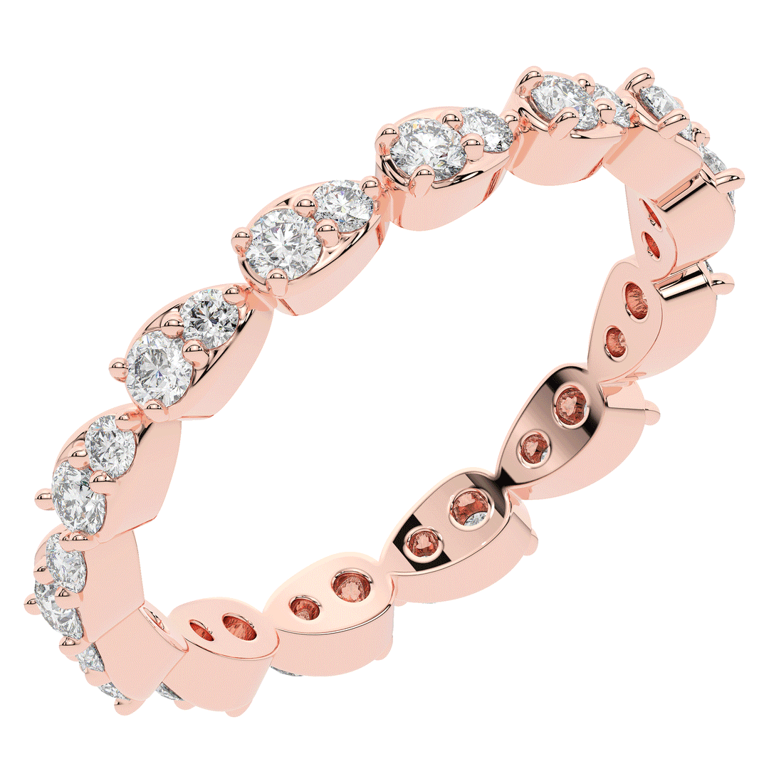 0.60CT.TW PEAR BEZEL ROUND LAB DIAMOND ETERNITY BAND - Nazarelle
