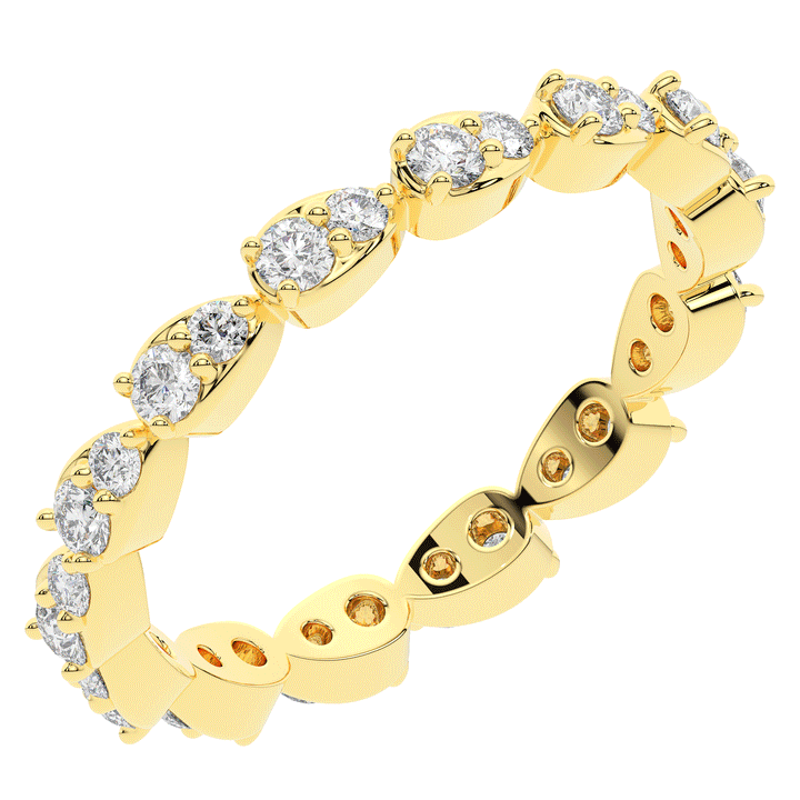 0.60CT.TW PEAR BEZEL ROUND LAB DIAMOND ETERNITY BAND - Nazarelle