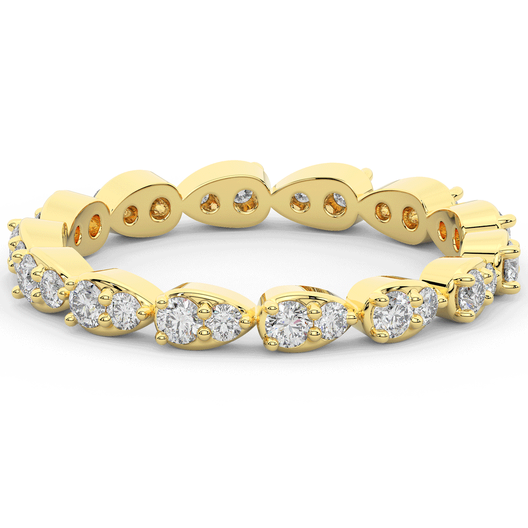 0.60CT.TW PEAR BEZEL ROUND LAB DIAMOND ETERNITY BAND - Nazarelle