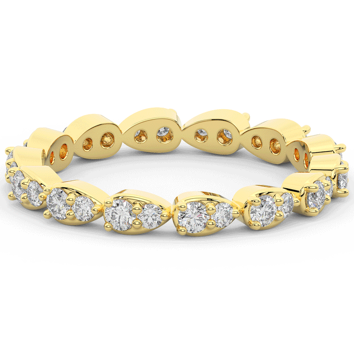 0.60CT.TW PEAR BEZEL ROUND LAB DIAMOND ETERNITY BAND - Nazarelle