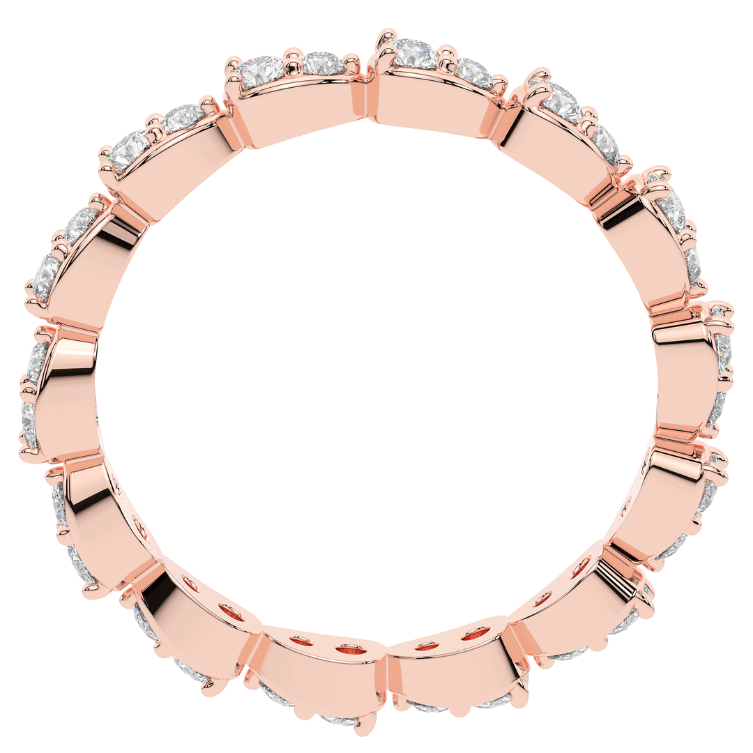 0.60CT.TW PEAR BEZEL ROUND LAB DIAMOND ETERNITY BAND - Nazarelle