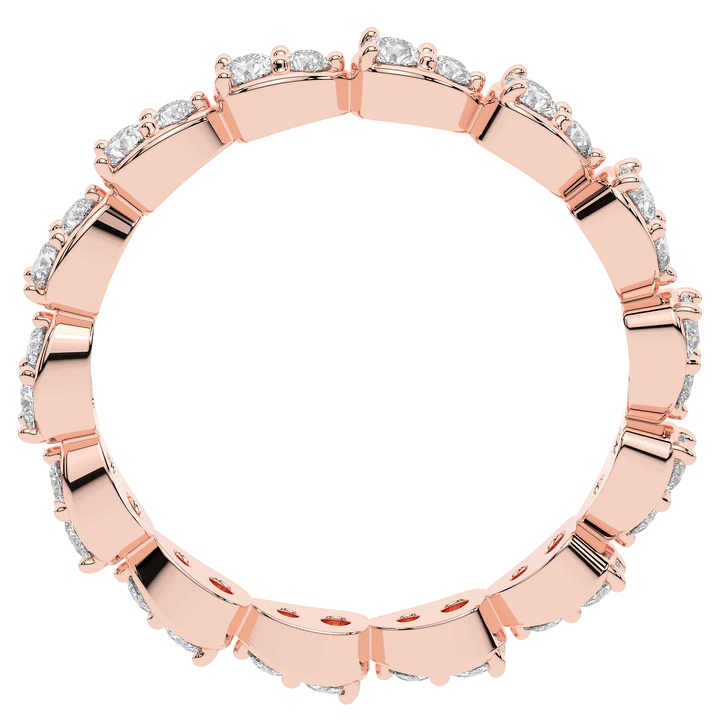 0.60CT.TW PEAR BEZEL ROUND LAB DIAMOND ETERNITY BAND - Nazarelle