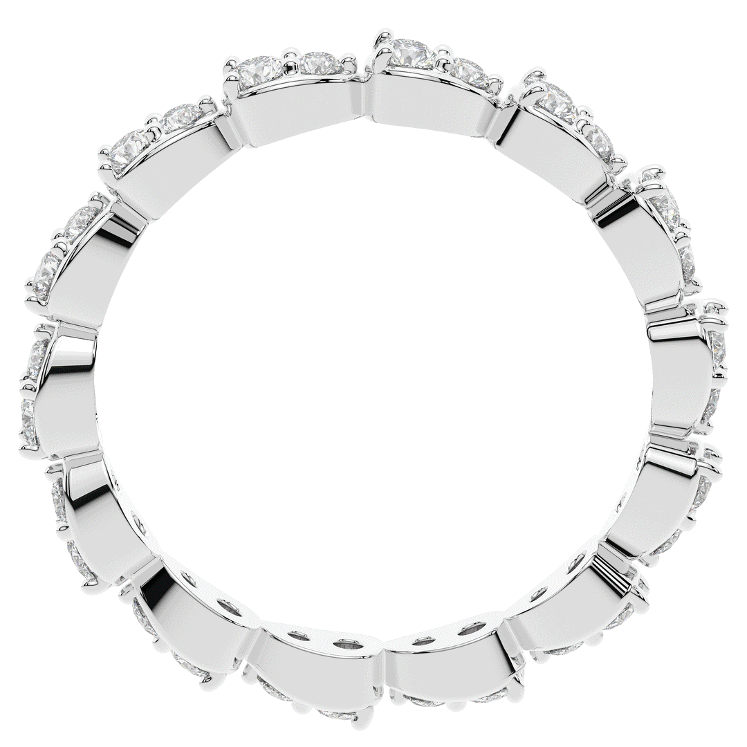 0.60CT.TW PEAR BEZEL ROUND LAB DIAMOND ETERNITY BAND - Nazarelle