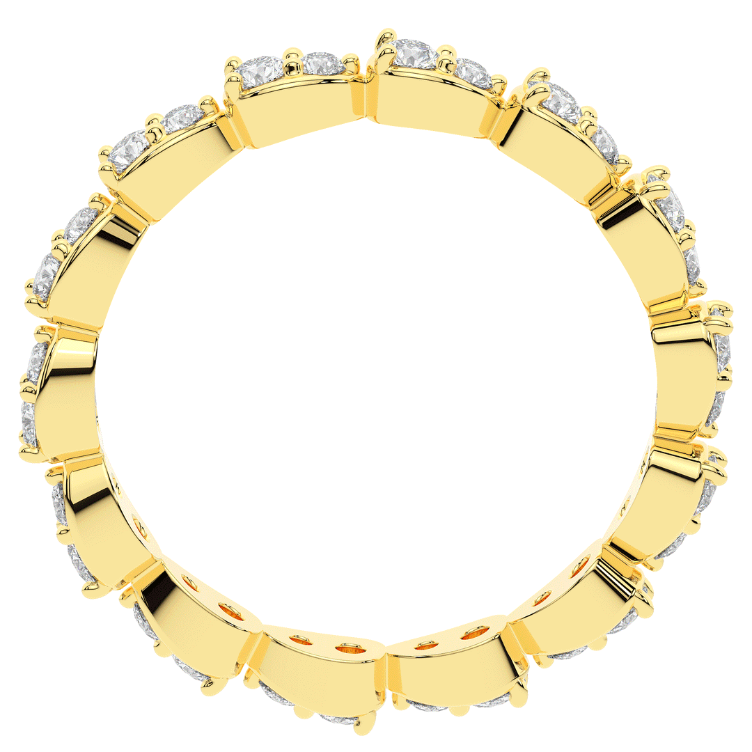 0.60CT.TW PEAR BEZEL ROUND LAB DIAMOND ETERNITY BAND - Nazarelle