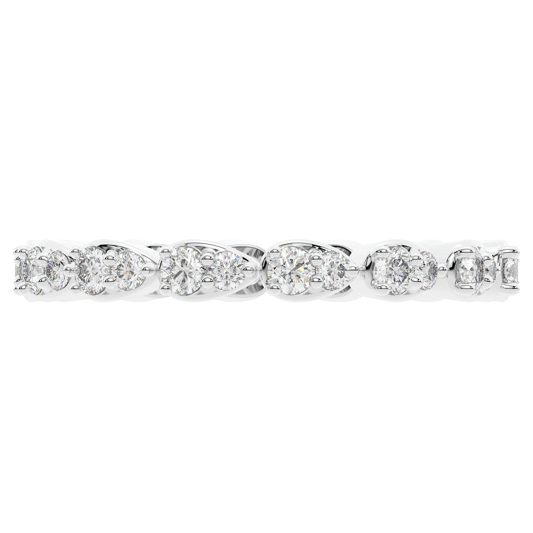 0.60CT.TW PEAR BEZEL ROUND LAB DIAMOND ETERNITY BAND - Nazarelle