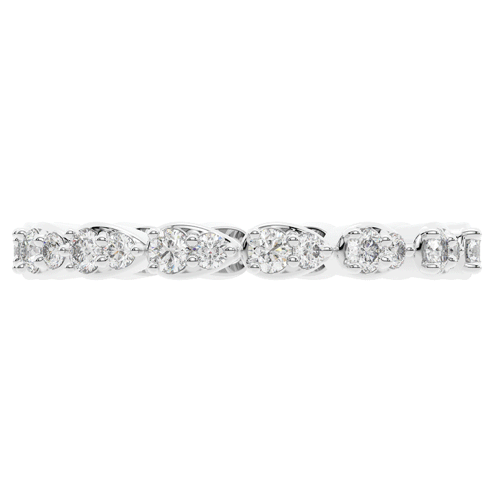 0.60CT.TW PEAR BEZEL ROUND LAB DIAMOND ETERNITY BAND - Nazarelle
