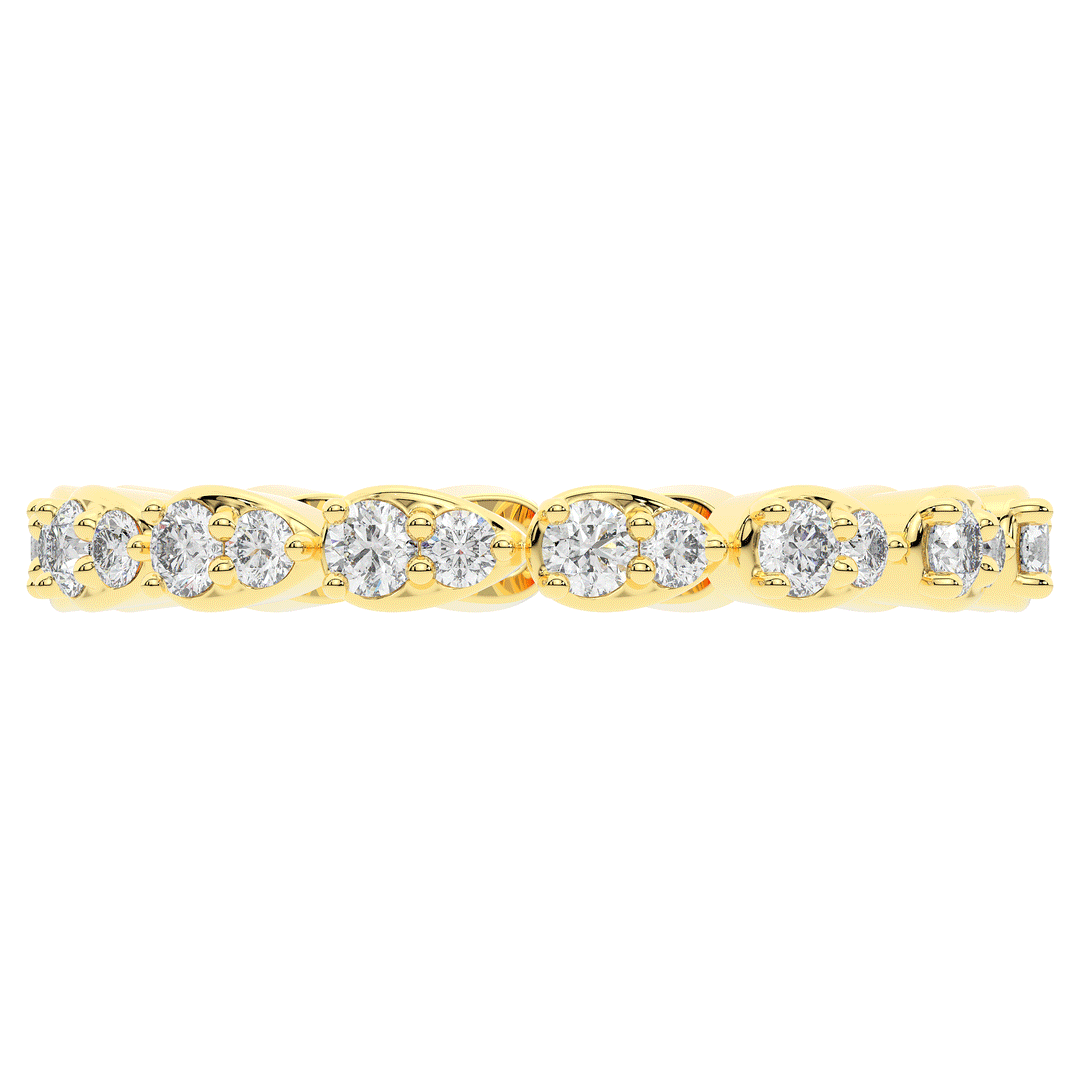 0.60CT.TW PEAR BEZEL ROUND LAB DIAMOND ETERNITY BAND - Nazarelle
