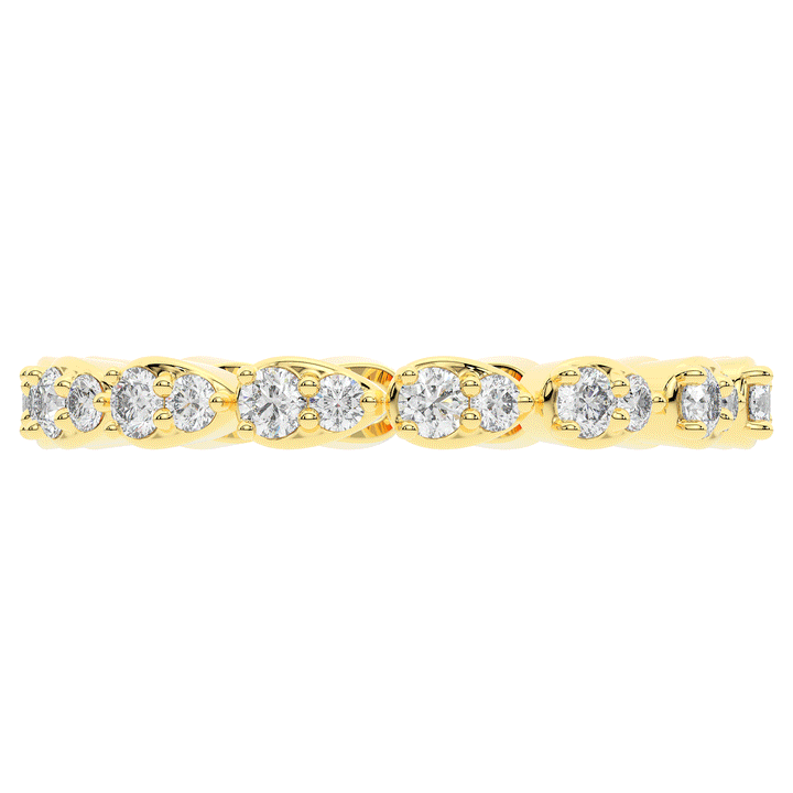 0.60CT.TW PEAR BEZEL ROUND LAB DIAMOND ETERNITY BAND - Nazarelle