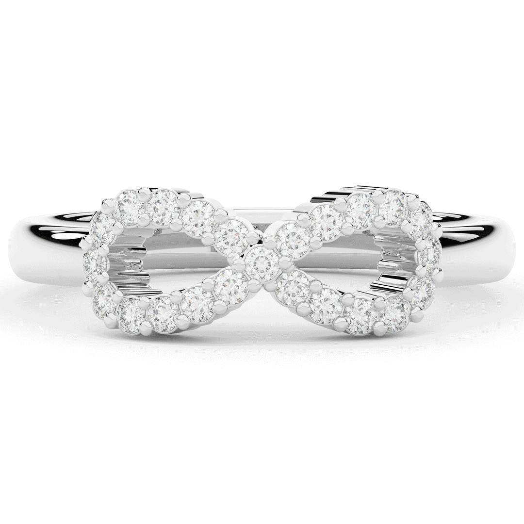 0.20CT.TW ROUND LAB DIAMOND INFINITY SYMBOL WEDDING BAND - Nazarelle