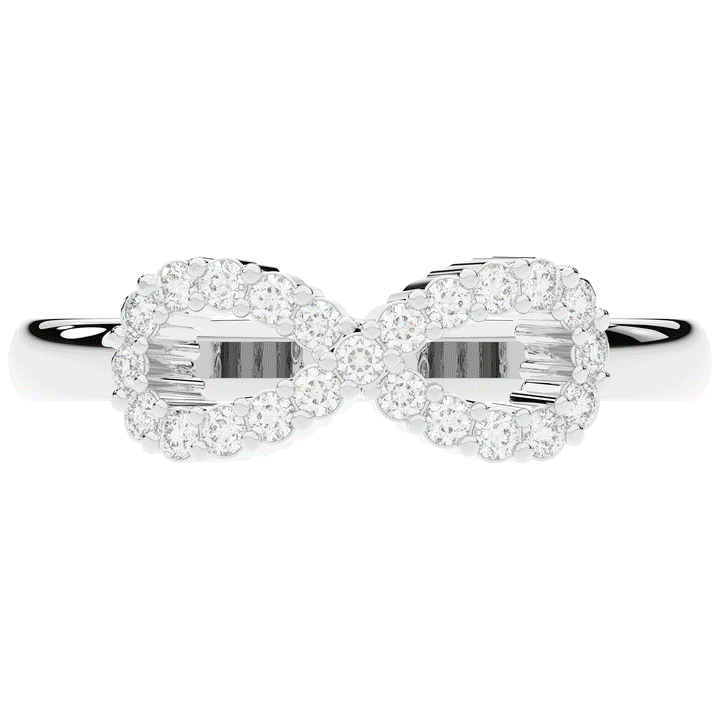 0.20CT.TW ROUND LAB DIAMOND INFINITY SYMBOL WEDDING BAND - Nazarelle