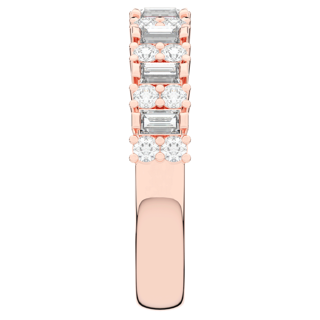 0.75CT.TW BAGUETTE AND ROUND LAB DIAMOND ETERNITY WEDDING BAND - Nazarelle