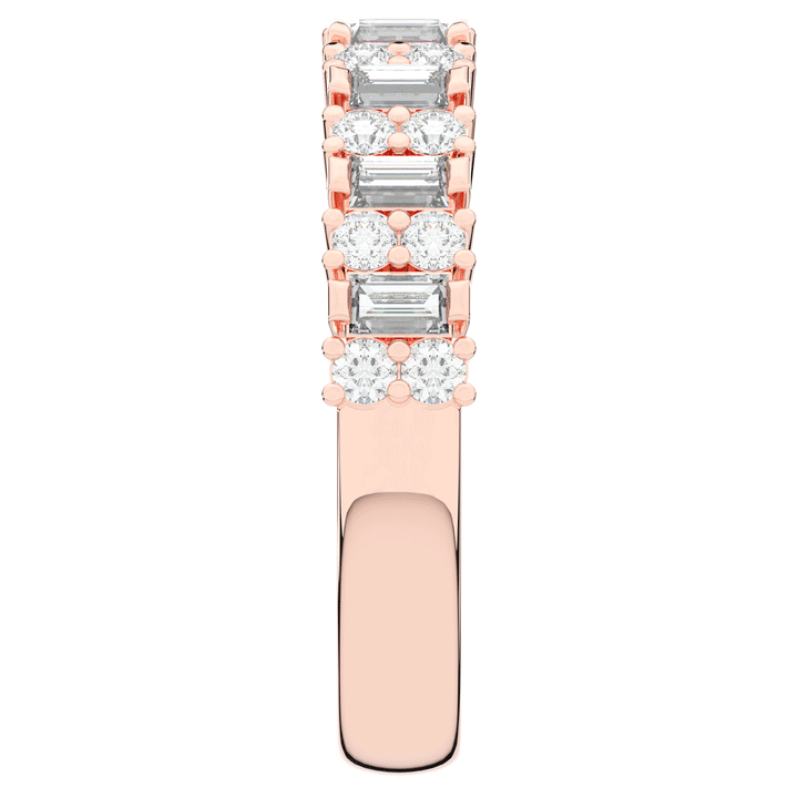 0.75CT.TW BAGUETTE AND ROUND LAB DIAMOND ETERNITY WEDDING BAND - Nazarelle