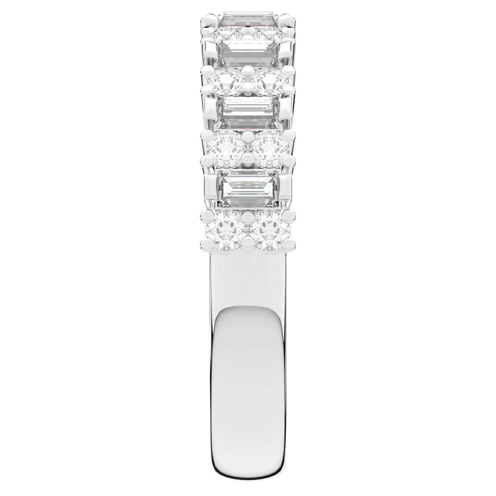 0.75CT.TW BAGUETTE AND ROUND LAB DIAMOND ETERNITY WEDDING BAND - Nazarelle
