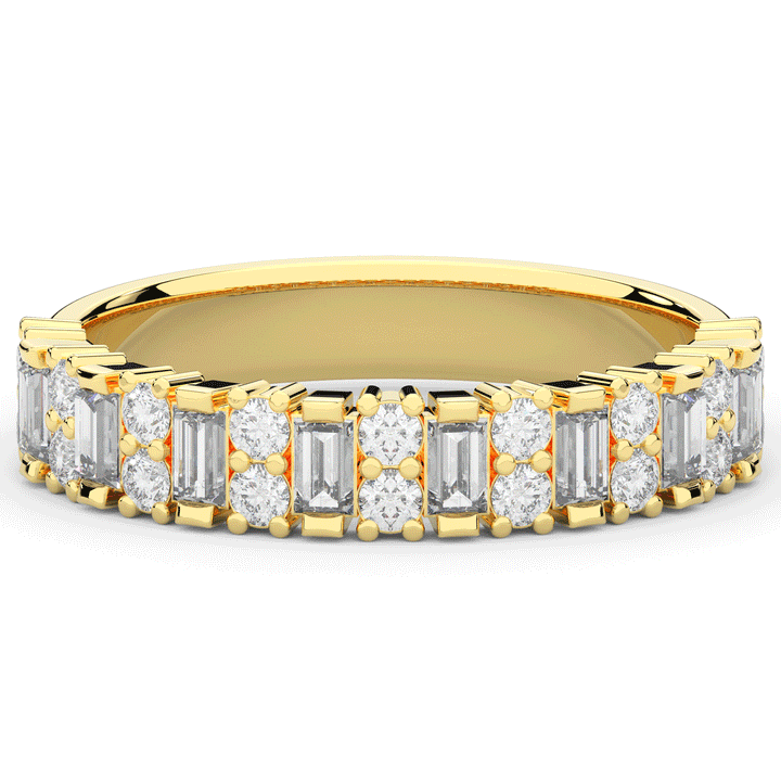 0.75CT.TW BAGUETTE AND ROUND LAB DIAMOND ETERNITY WEDDING BAND - Nazarelle