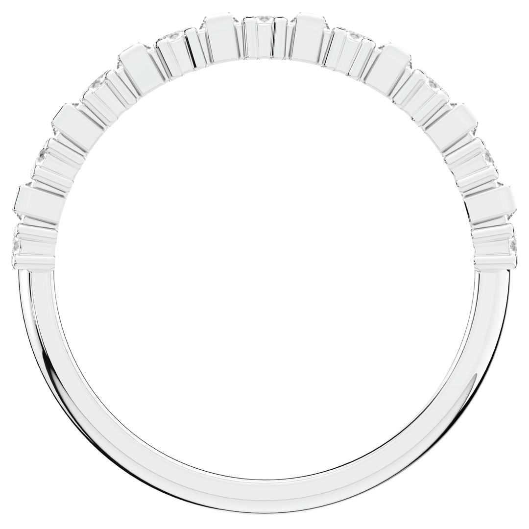0.75CT.TW BAGUETTE AND ROUND LAB DIAMOND ETERNITY WEDDING BAND - Nazarelle