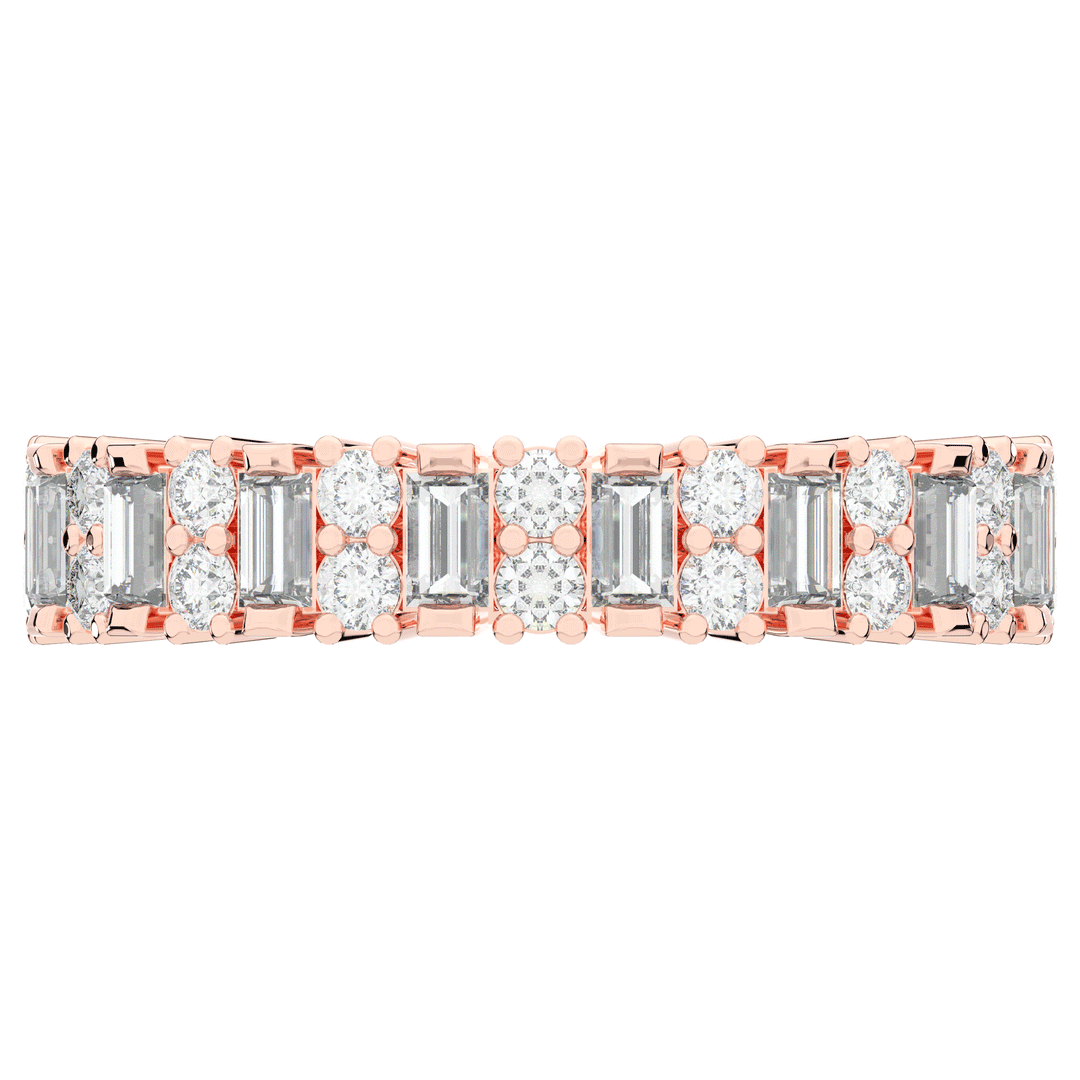 0.75CT.TW BAGUETTE AND ROUND LAB DIAMOND ETERNITY WEDDING BAND - Nazarelle