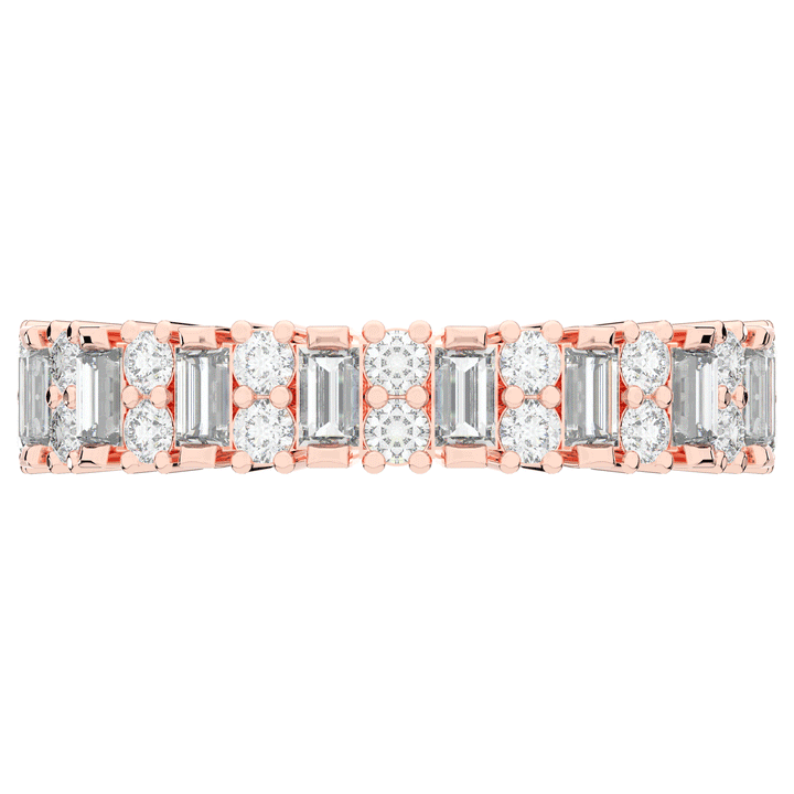 0.75CT.TW BAGUETTE AND ROUND LAB DIAMOND ETERNITY WEDDING BAND - Nazarelle
