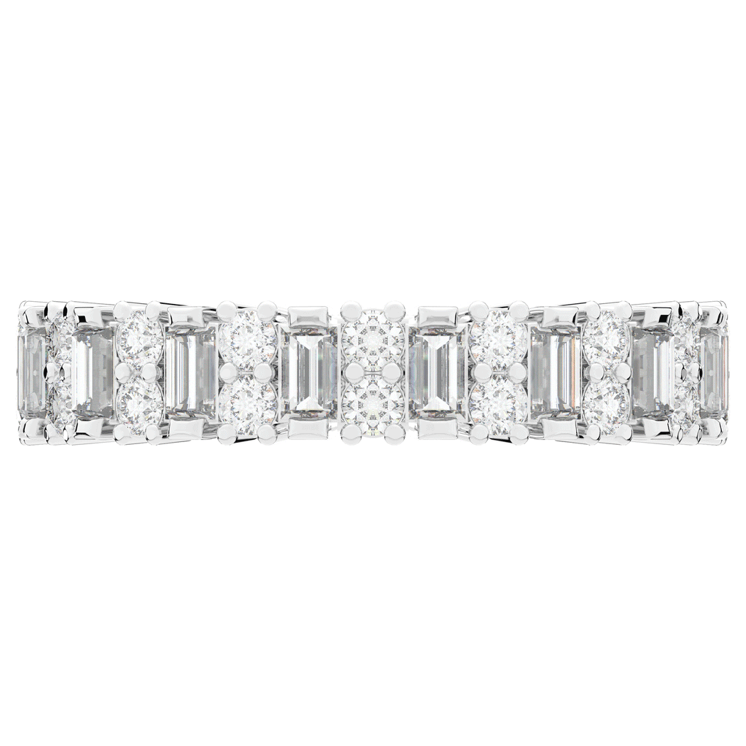 0.75CT.TW BAGUETTE AND ROUND LAB DIAMOND ETERNITY WEDDING BAND - Nazarelle