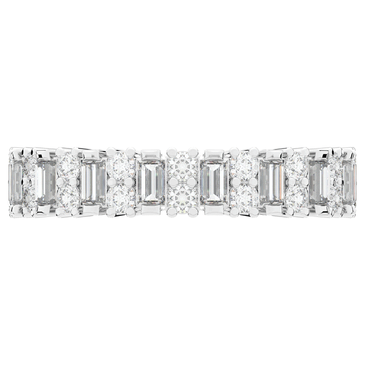 0.75CT.TW BAGUETTE AND ROUND LAB DIAMOND ETERNITY WEDDING BAND - Nazarelle
