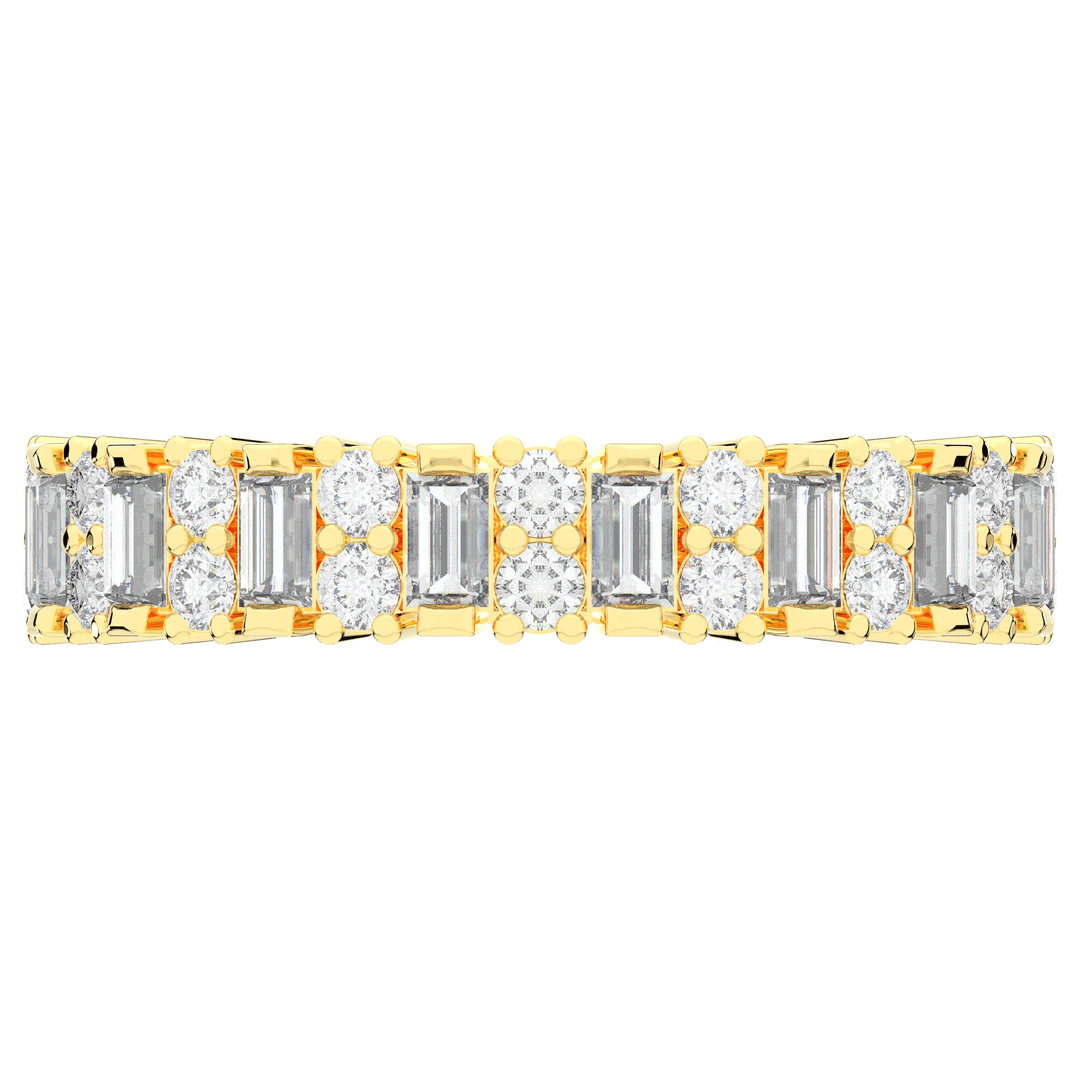 0.75CT.TW BAGUETTE AND ROUND LAB DIAMOND ETERNITY WEDDING BAND - Nazarelle