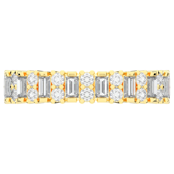 0.75CT.TW BAGUETTE AND ROUND LAB DIAMOND ETERNITY WEDDING BAND - Nazarelle