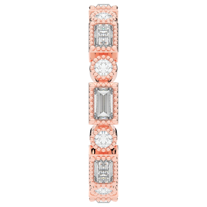 0.90CT.TW BAGUETTE AND ROUND LAB DIAMOND ETERNITY WEDDING BAND - Nazarelle