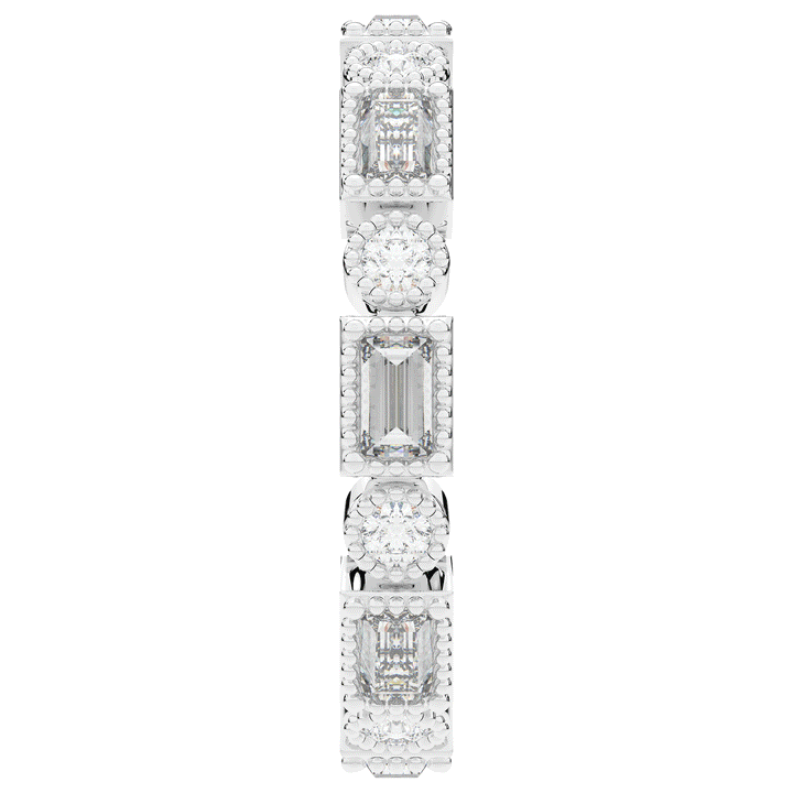 0.90CT.TW BAGUETTE AND ROUND LAB DIAMOND ETERNITY WEDDING BAND - Nazarelle
