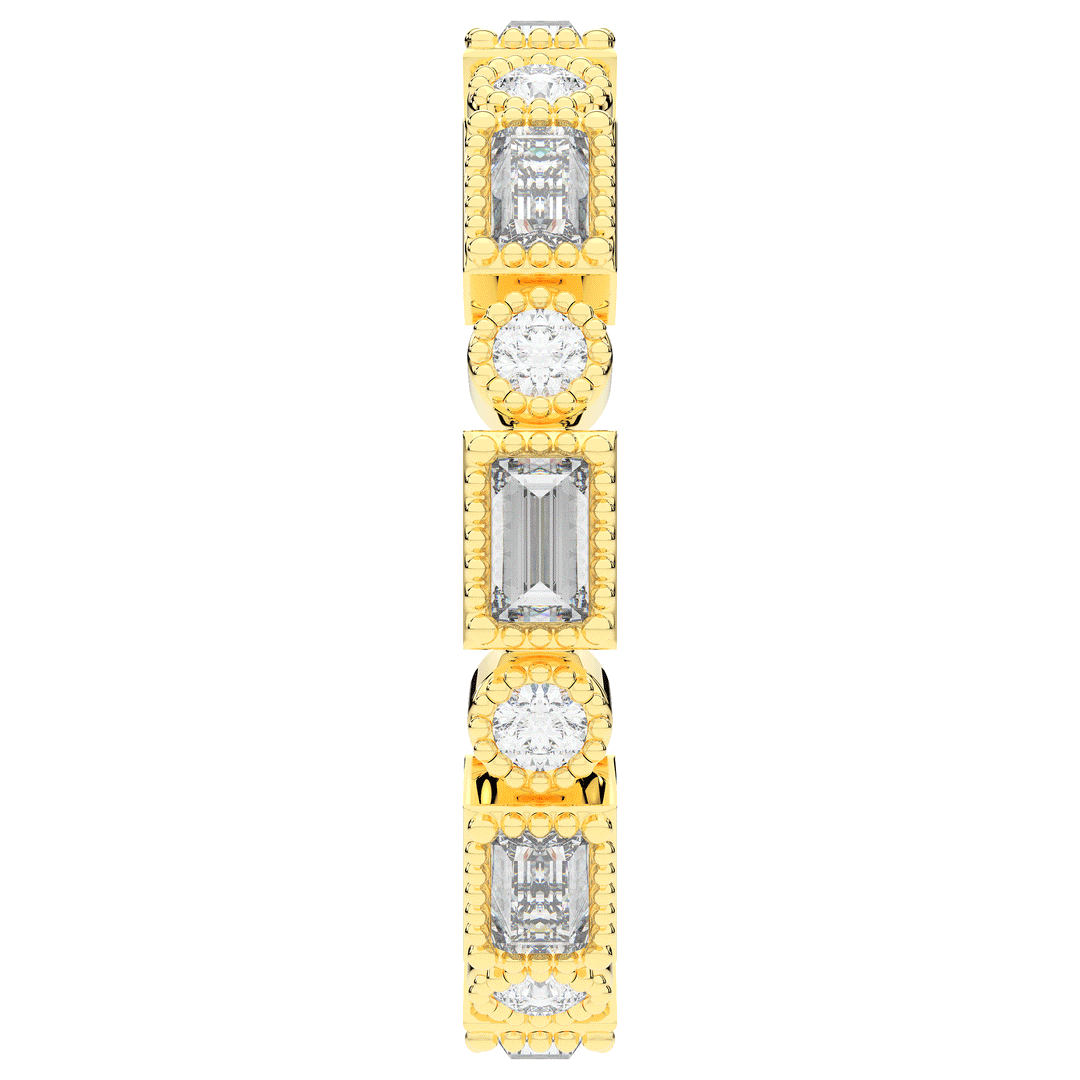 0.90CT.TW BAGUETTE AND ROUND LAB DIAMOND ETERNITY WEDDING BAND - Nazarelle