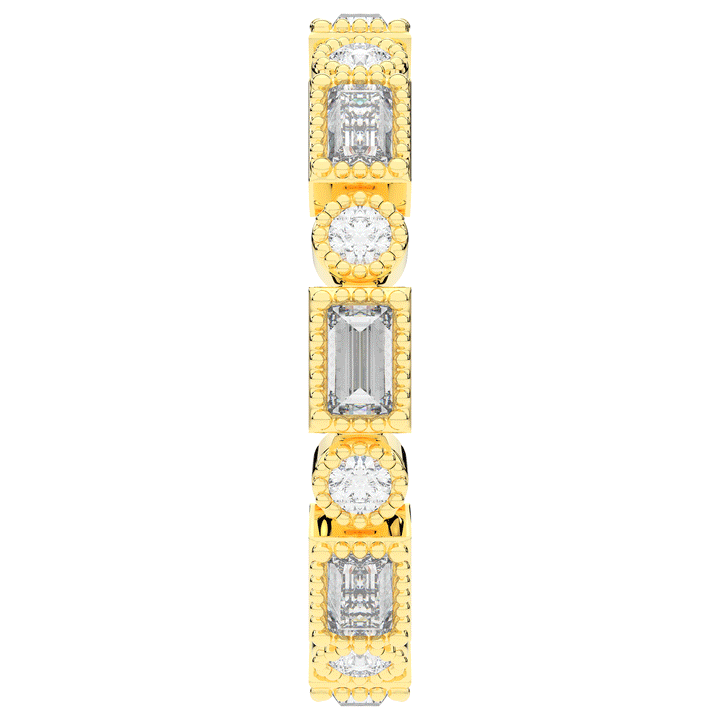 0.90CT.TW BAGUETTE AND ROUND LAB DIAMOND ETERNITY WEDDING BAND - Nazarelle