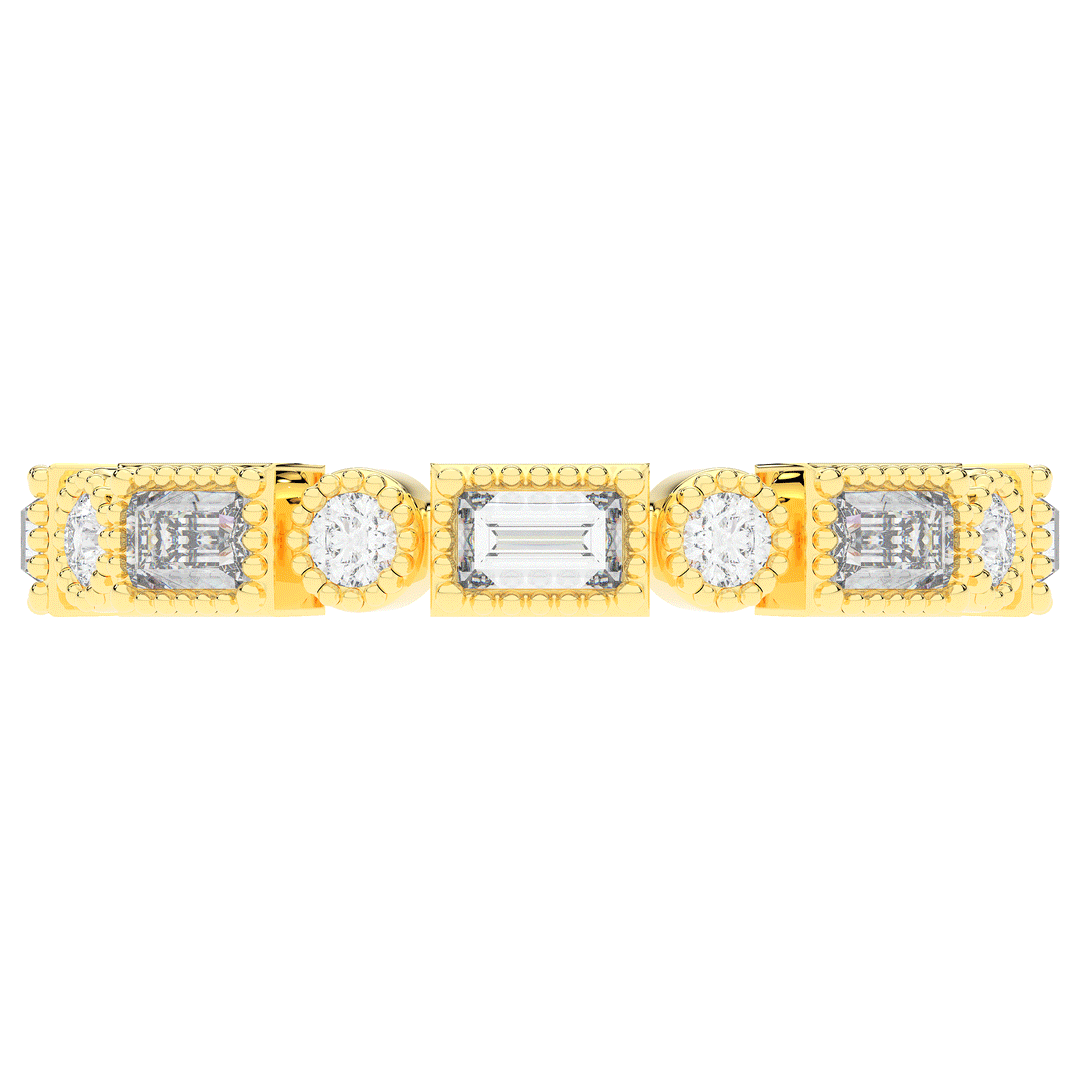 0.90CT.TW BAGUETTE AND ROUND LAB DIAMOND ETERNITY WEDDING BAND - Nazarelle