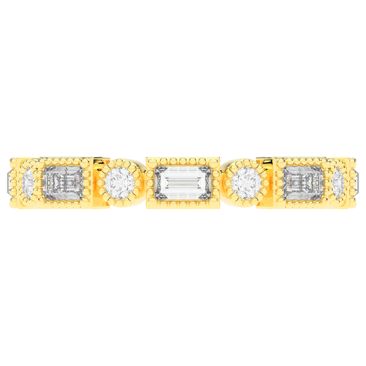 0.90CT.TW BAGUETTE AND ROUND LAB DIAMOND ETERNITY WEDDING BAND - Nazarelle