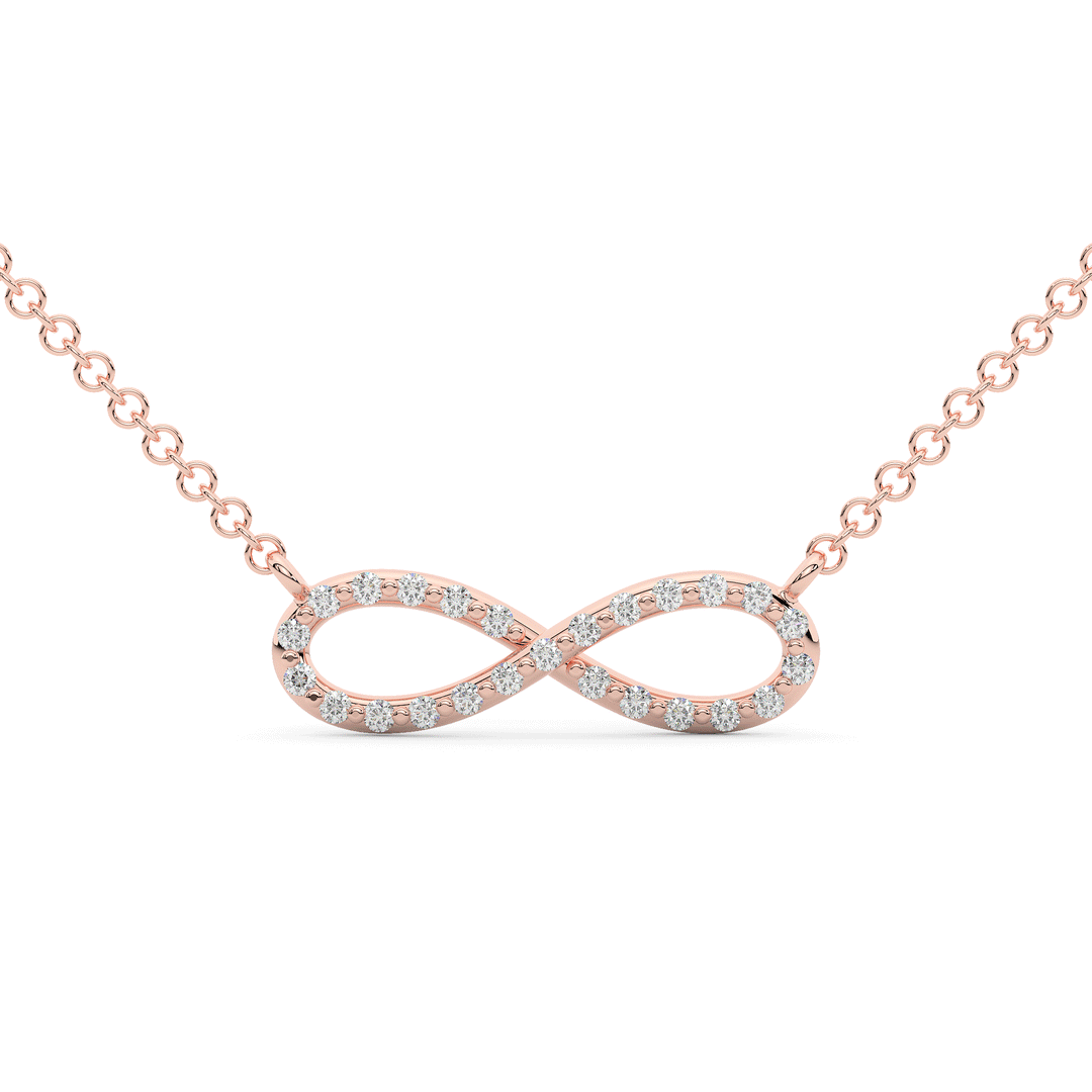 0.15CT.TW ROUND LAB DIAMOND INFINITY PENDANT - Nazarelle