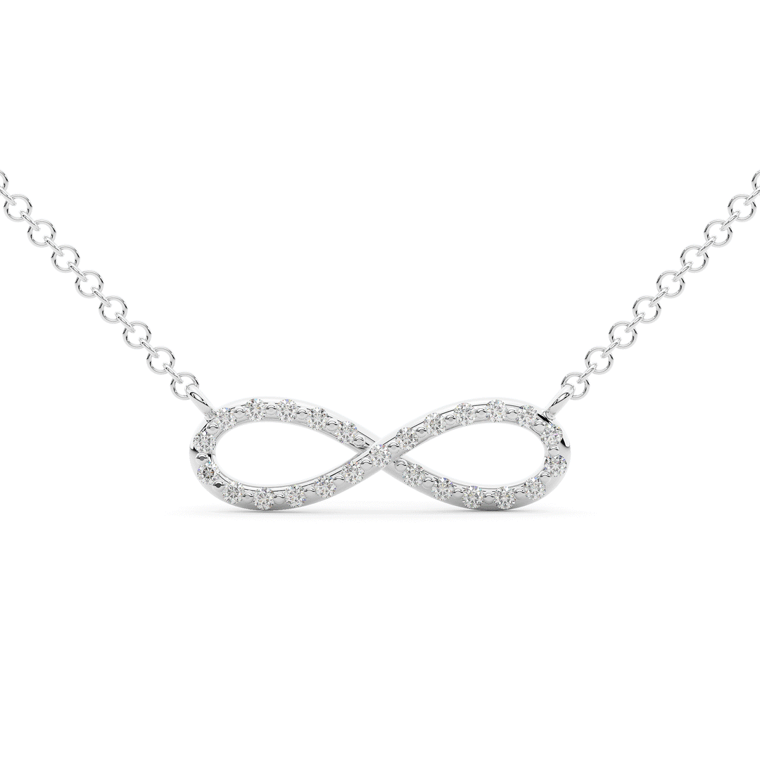 0.15CT.TW ROUND LAB DIAMOND INFINITY PENDANT - Nazarelle