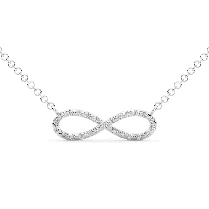 0.15CT.TW ROUND LAB DIAMOND INFINITY PENDANT - Nazarelle