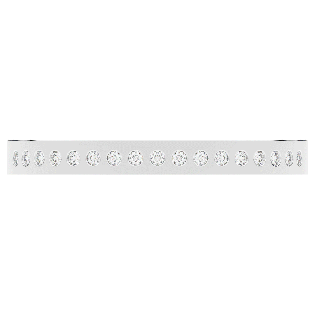 4.50CT.TW ROUND LAB DIAMOND ETERNITY BEZEL SET BANGLE - Nazarelle