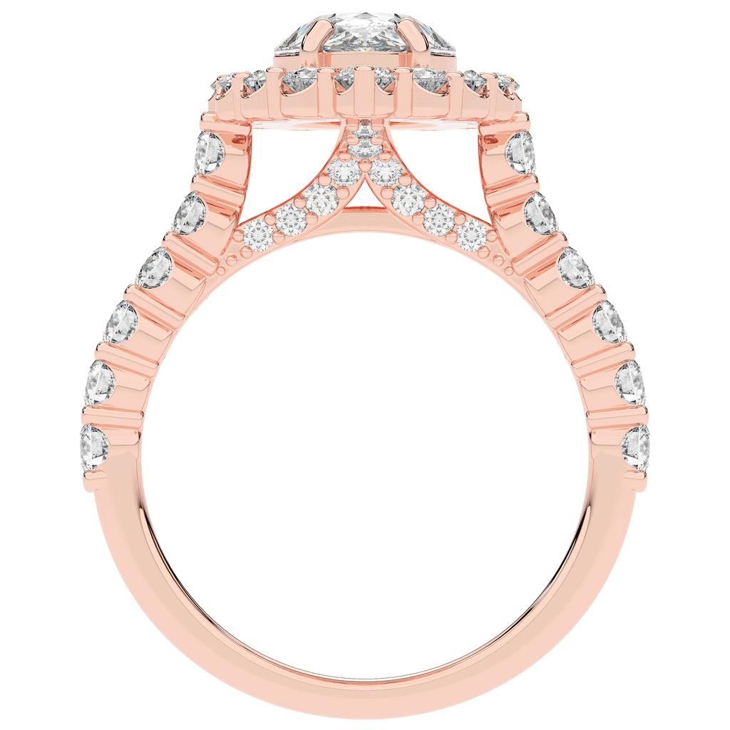 3.10CT.TW PEAR LAB DIAMOND HALO ENGAGEMENT RING - Nazarelle